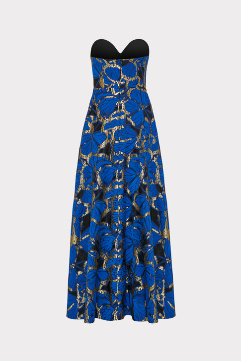 Roxy Butterfly Jacquard Gown Blue Multi Image 5 of 5