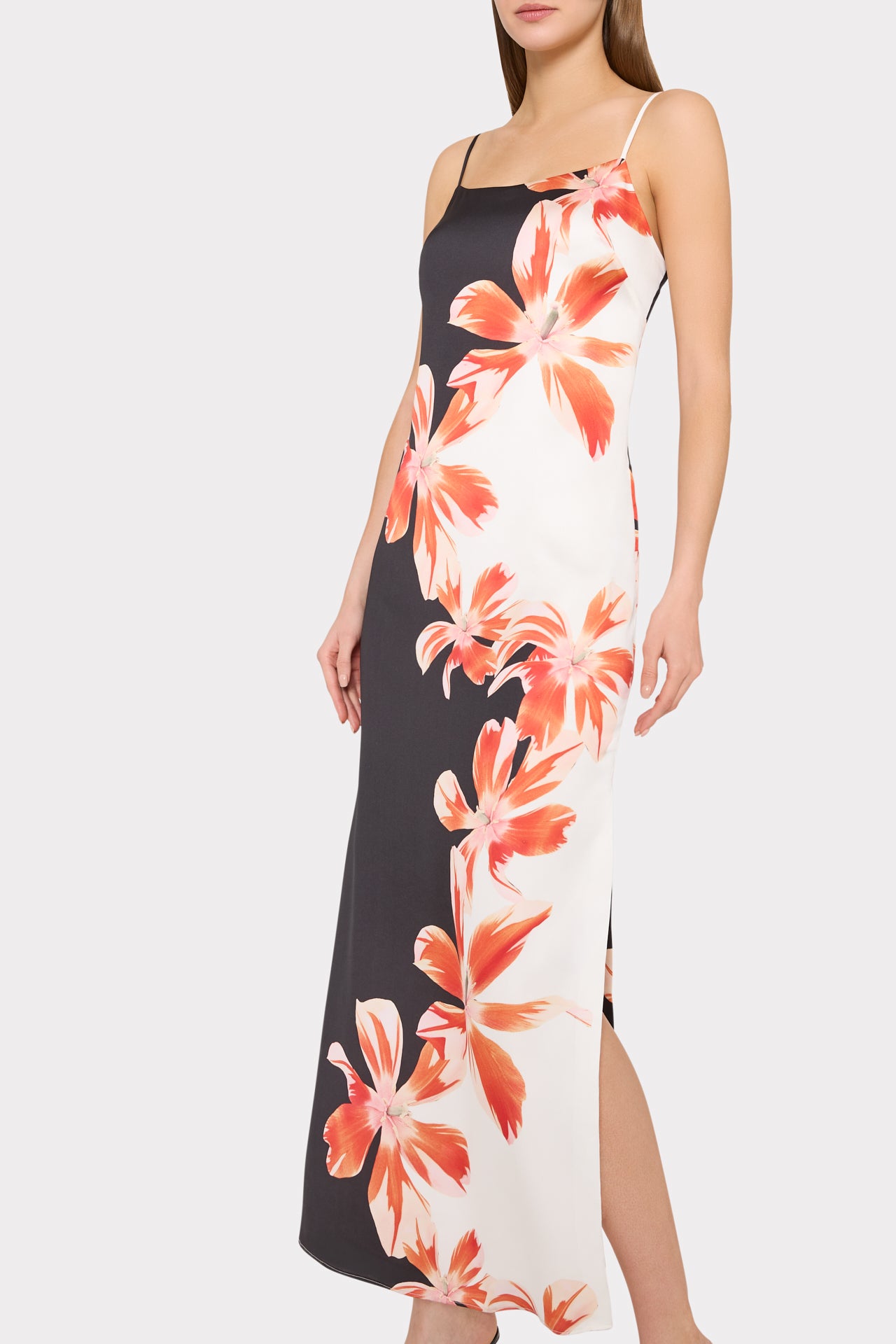 Lily Tropical Flame Dress in Black Multi