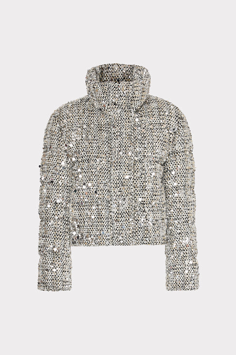 Hayes Sequin Tweed Puffer Black Multi Image 1 of 5
