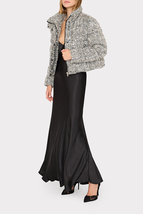Hayes Sequin Tweed Puffer Black Multi Image 2 of 5