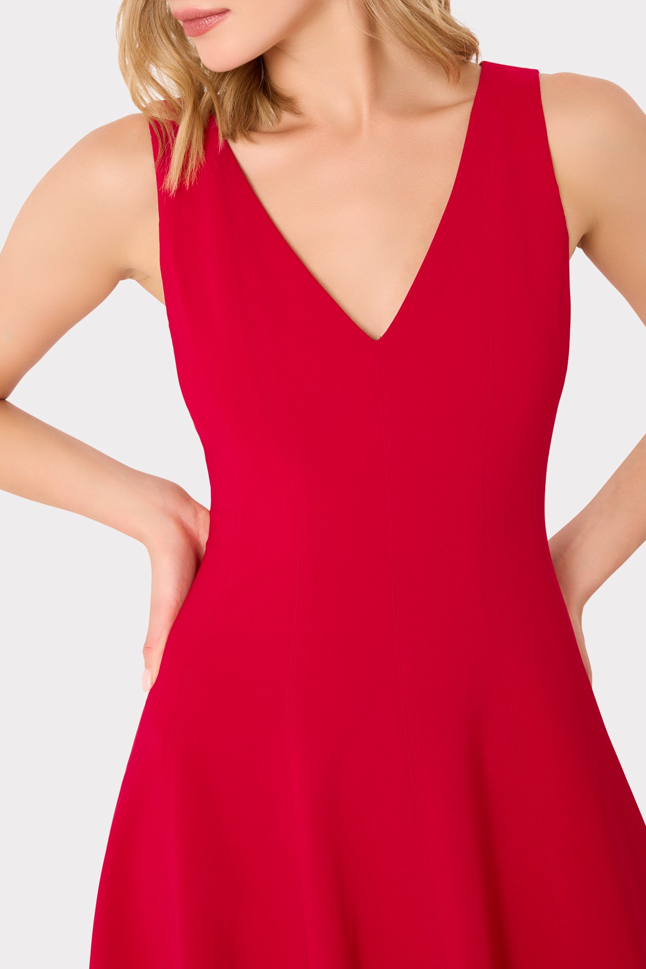 MILLY Linda Stretch Cady Midi Fit And Flare Midi Dress 2 MILLY Linda Stretch Cady Midi Fit And Flare Midi Dress 2