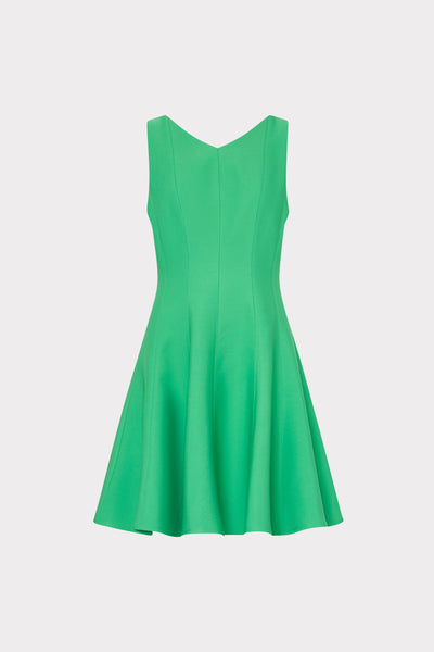slim fit dress slacks Sleeveless Stretch Cady Fit And Flare in Green