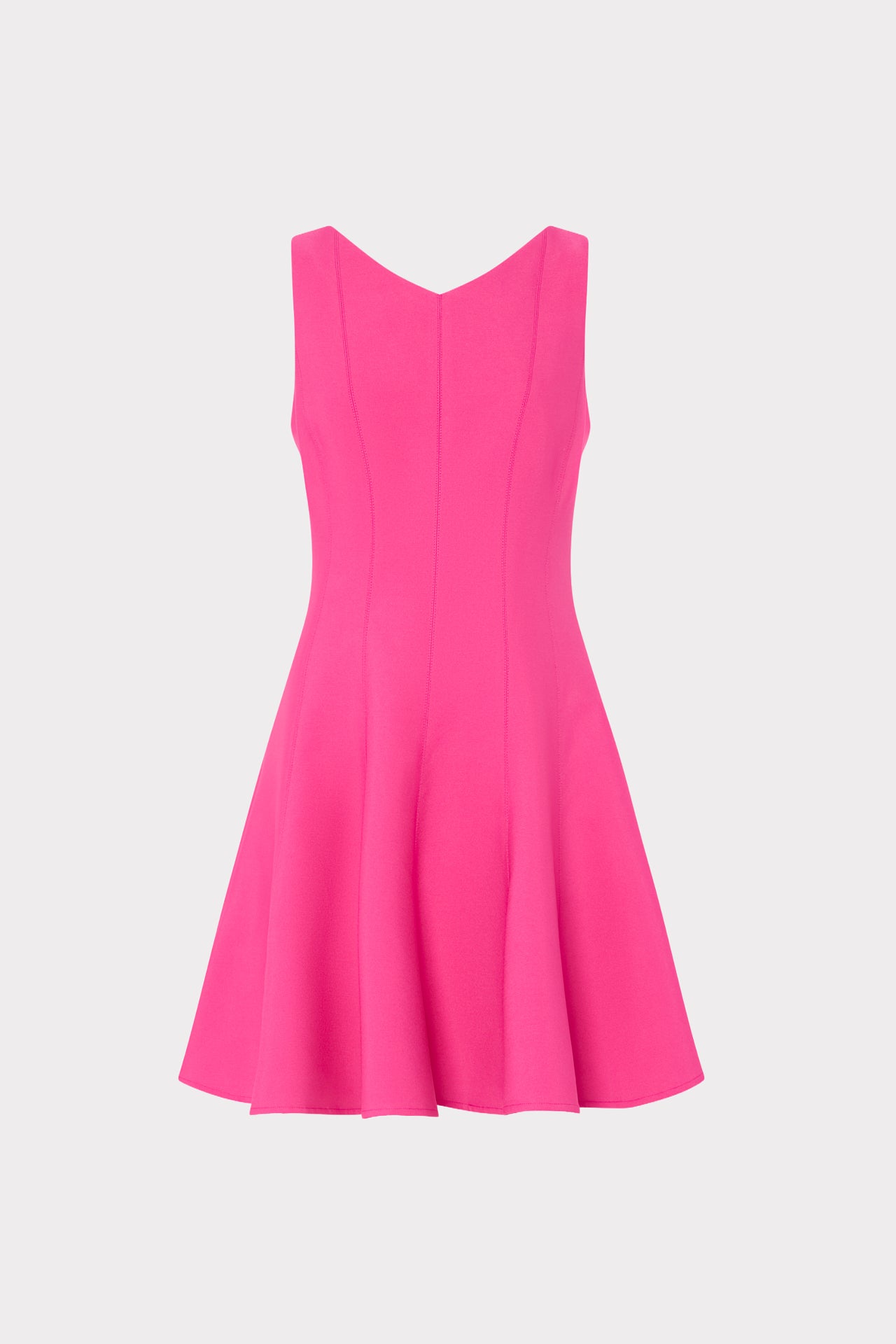 Sleeveless Stretch Cady Fit And Flare in Orchid Fuchsia