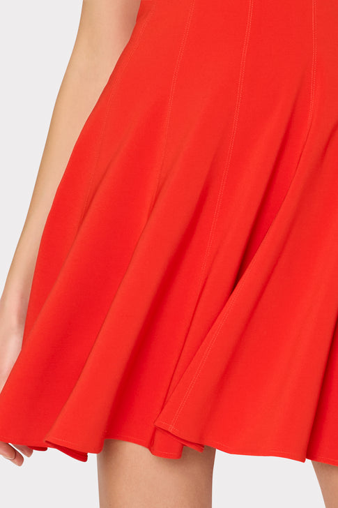 Sleeveless Stretch Cady Fit And Flare Dress