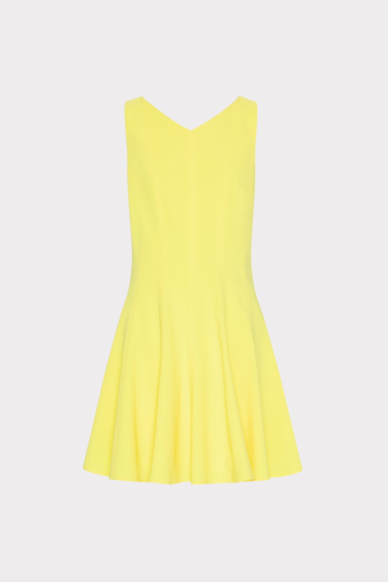 Sleeveless Stretch Cady Fit And Flare in Yellow