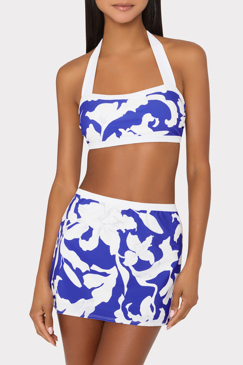 Lily Silhouette Swim Skirt Blue/Ecru Image 2 of 6