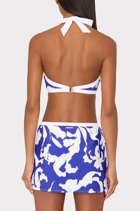 Lily Silhouette Swim Skirt Blue/Ecru Image 4 of 6