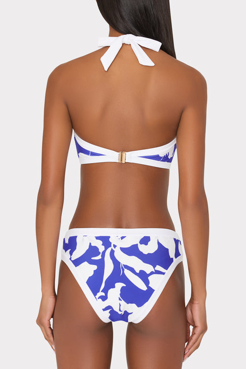 Lily Silhouette Bandeau Halter Top Blue/Ecru Image 3 of 5