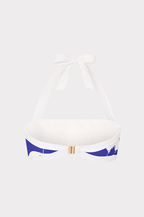 Lily Silhouette Bandeau Halter Top Blue/Ecru Image 4 of 5