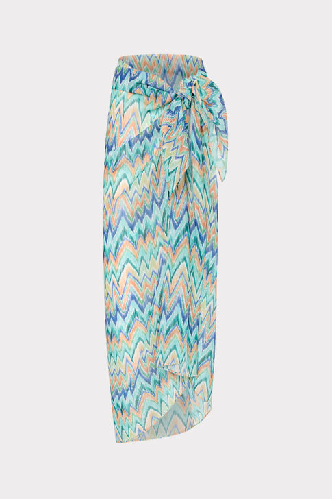 Tropical Multi Chevron Sarong - Side View | MILLY