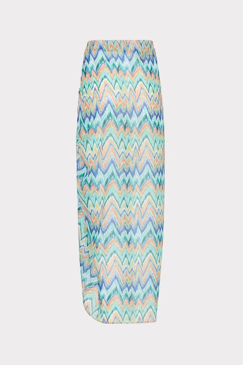 Tropical Multi Chevron Designer Sarong - Back View | MILLY