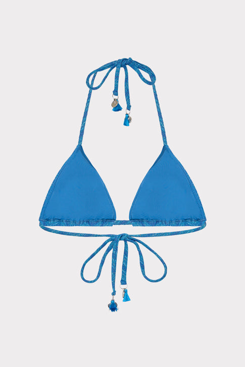 Jacquard String Bikini Top Blue Multi Image 4 of 4