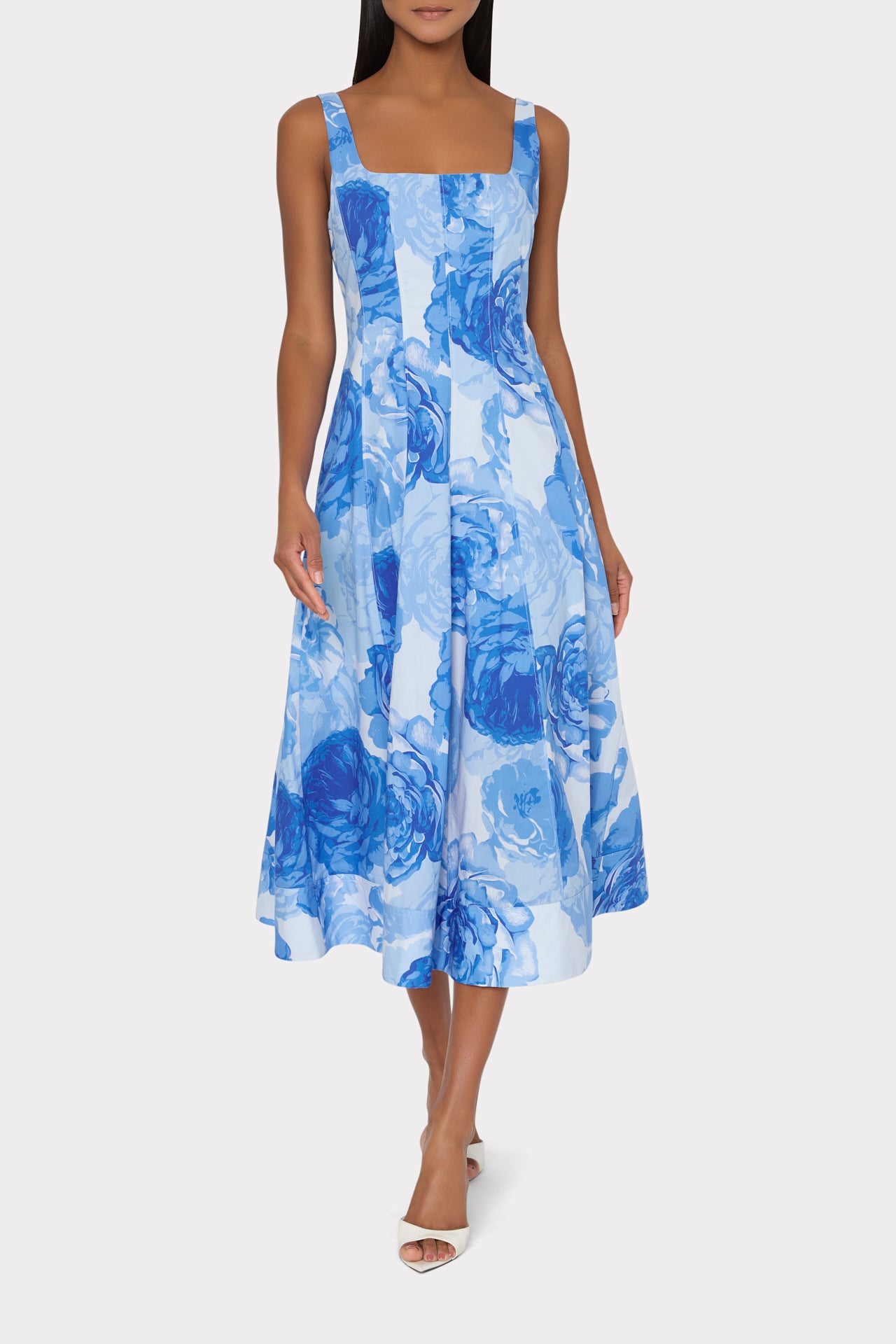 Milly Nia Printed Poplin Midi Dress 10