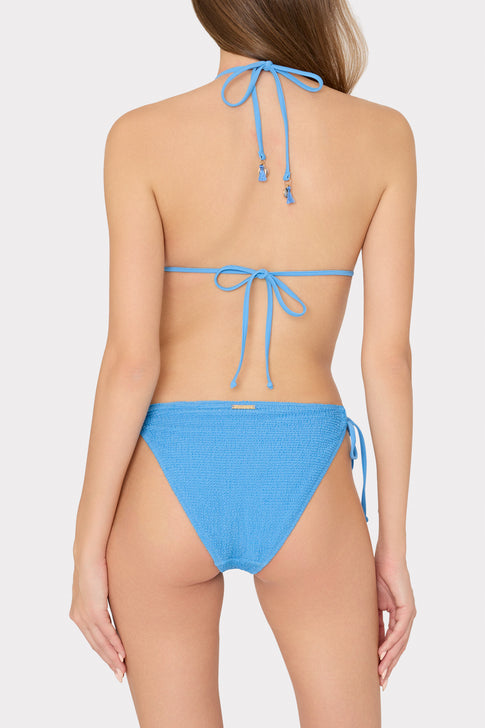 Lori Textured Side Tie Bikini Bottom Blue Image 3 of 4