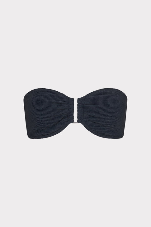 Solid Texture V-Wire Bandeau Top Black Image 1 of 4