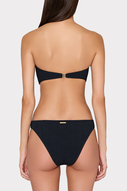Solid Texture V-Wire Bandeau Top Black Image 3 of 4