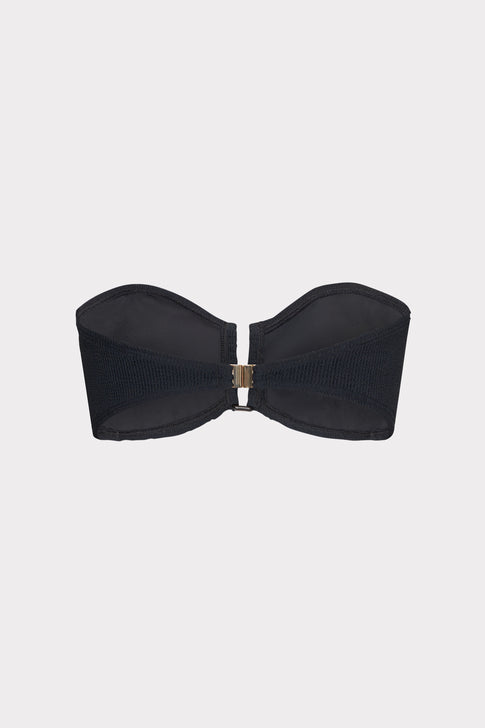 Solid Texture V-Wire Bandeau Top Black Image 4 of 4