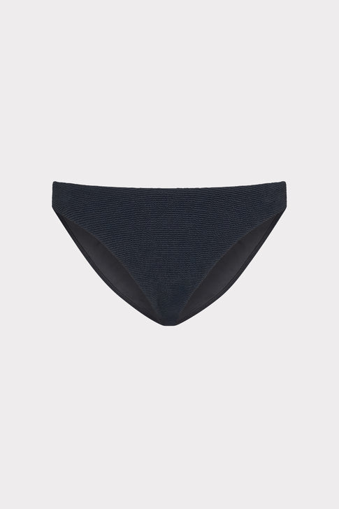Margot Solid Texture Bikini Bottom Black Image 1 of 4