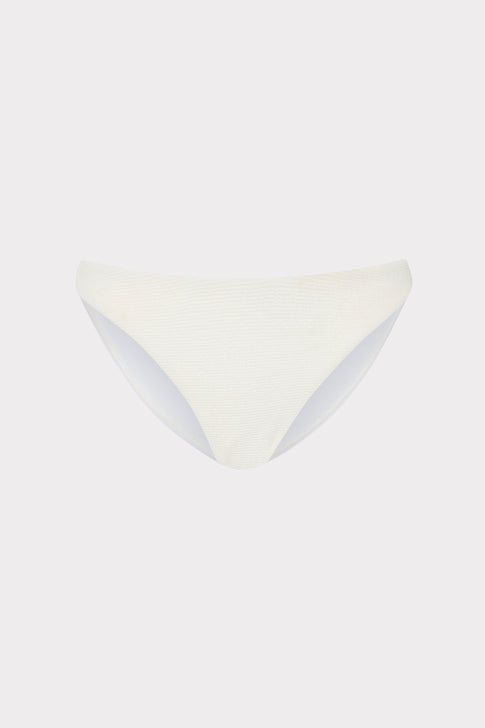 White Textured Margot Bikini Bottom - Flat Lay View | MILLY