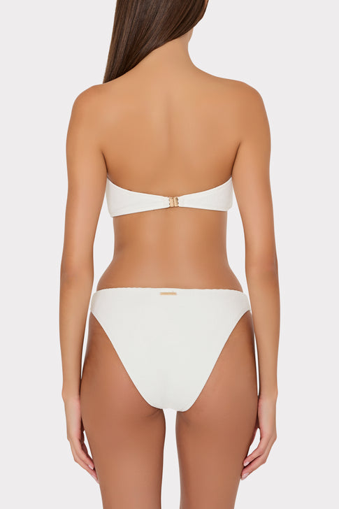 White Texture Swim Bikini Set - Back On Model | MILLY