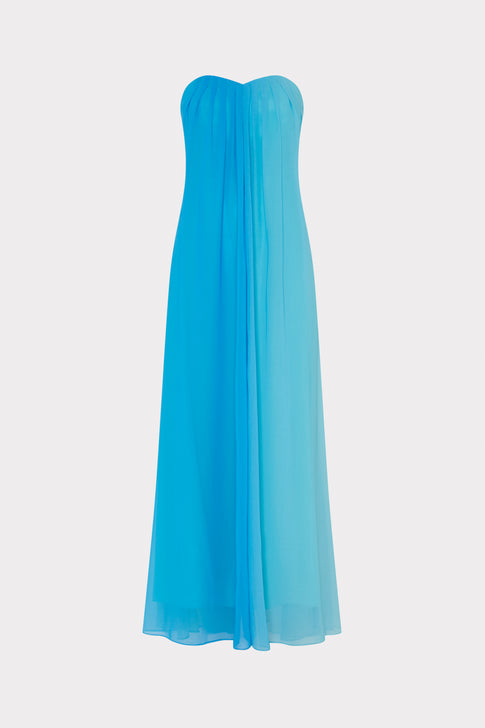 Sunset Stripe Strapless Dress Blue Multi Image 1 of 5