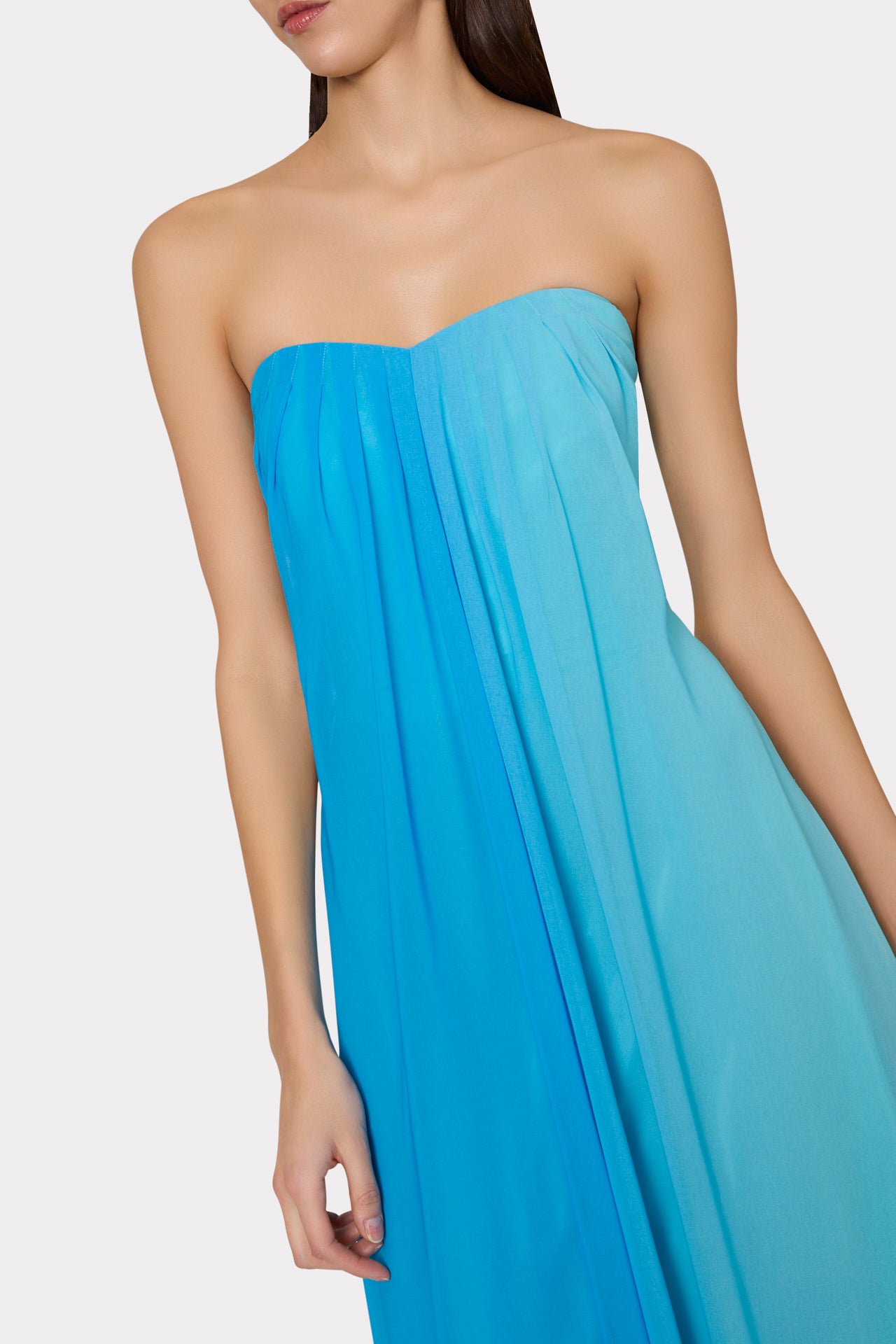 Sunset Stripe Strapless Dress in Blue Multi | MILLY Sunset Stripe Strapless Dress in Blue Multi | MILLY