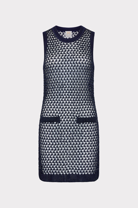 Knit Cover-Up Mini Dress in Navy
