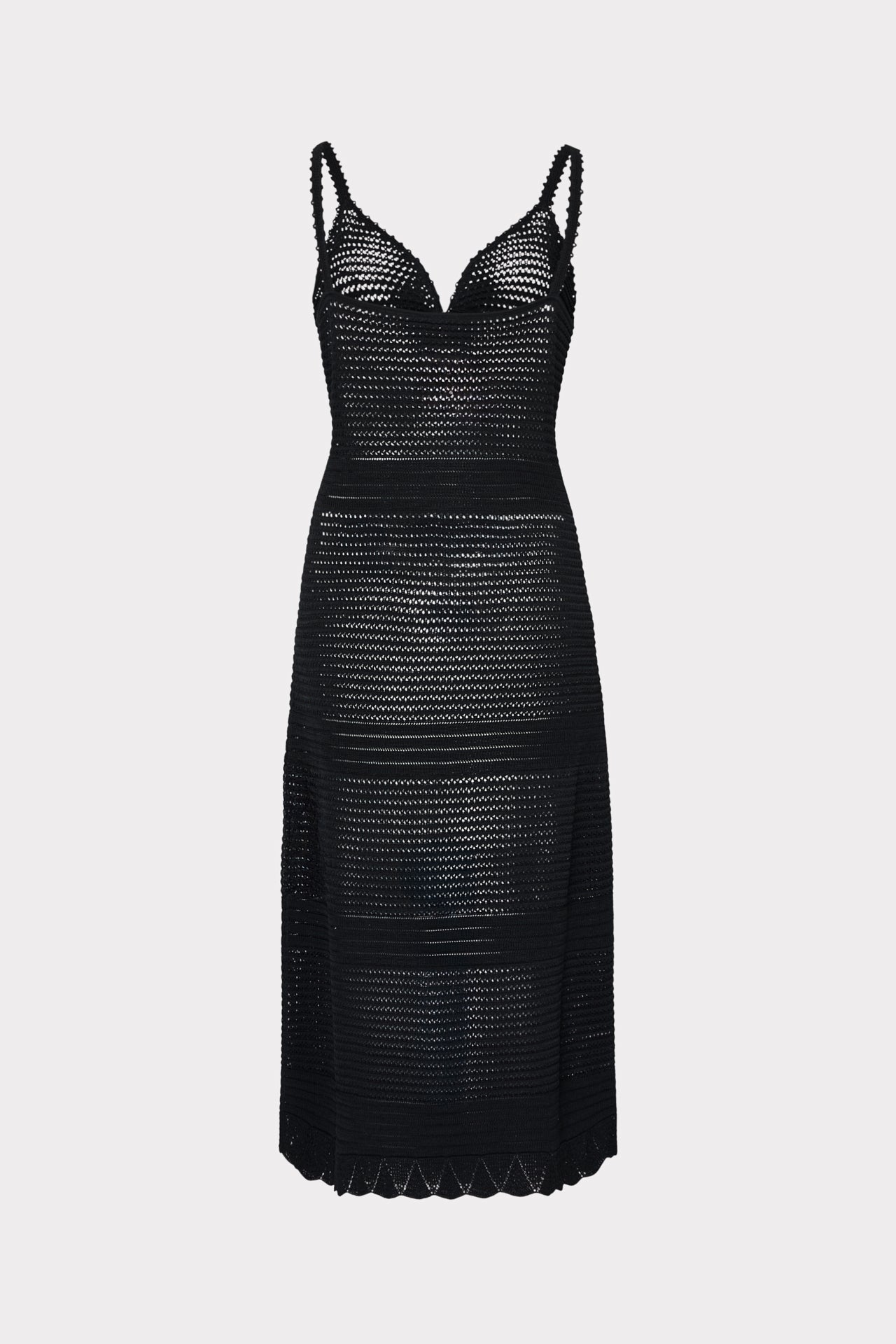 Knit Cover-Up Midi Dress in Black