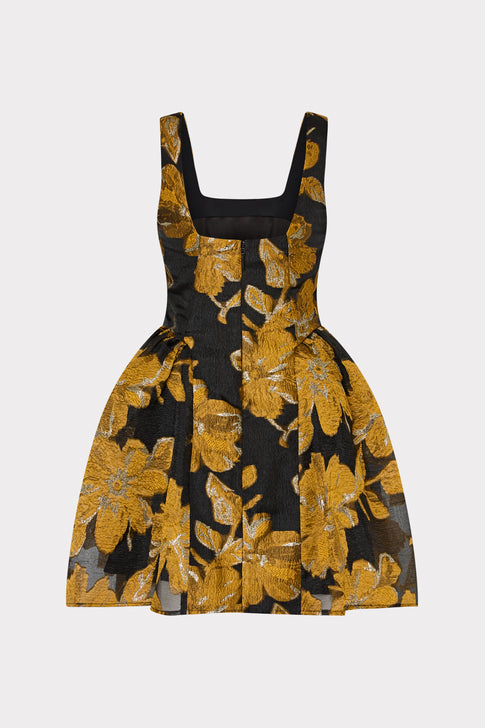 Erin Sleeveless Brocade Mini Dress Black Multi Image 5 of 5
