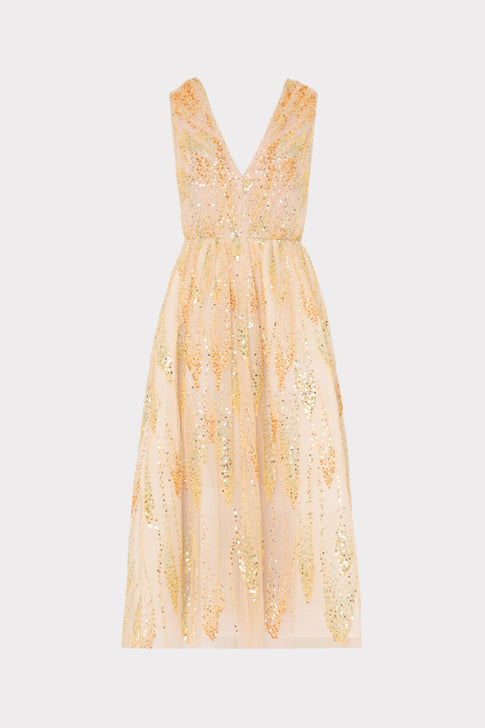 Tinsley Tulle Sequin Embroidered Dress Blush Image 1 of 4