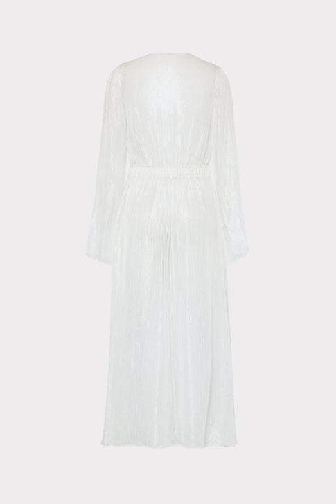 White Sheer Pinstripe Cover-Up - Back View | MILLY