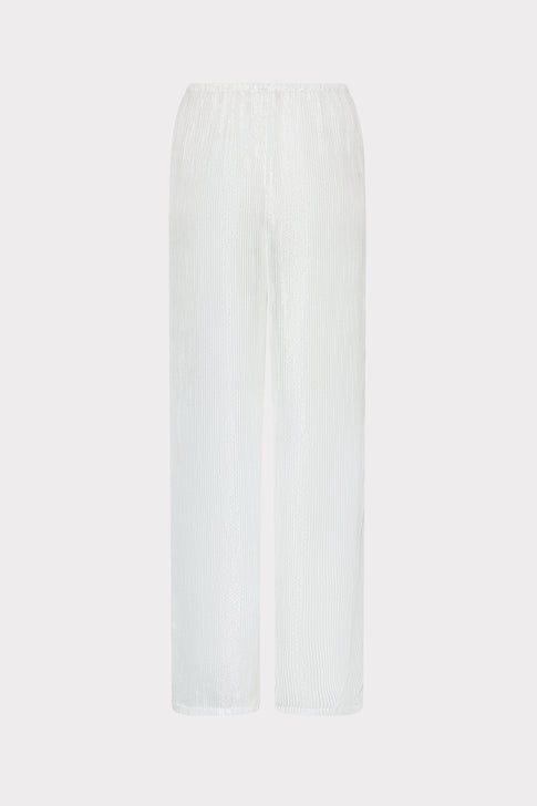 White Silver Pinstripe Cover-Up Pants - Product Detail | MILLY
