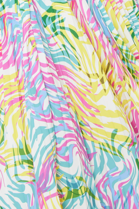 Oria Waves Of Zebra Pleated Dress