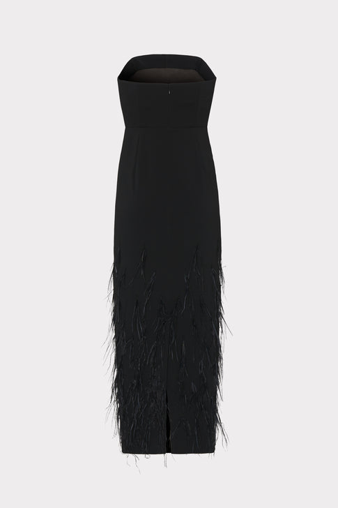 Shai Strapless Feather Dress Black Image 4 of 4