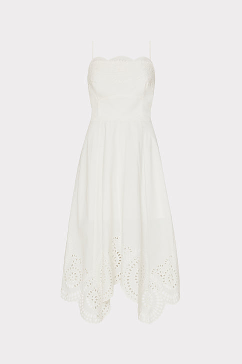 Camilla Poplin Embroidery Dress White Image 1 of 5