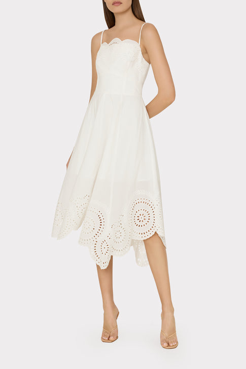 Camilla Poplin Embroidery Dress White Image 2 of 5