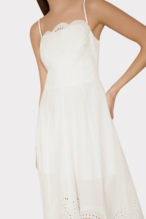 Camilla Poplin Embroidery Dress White Image 3 of 5