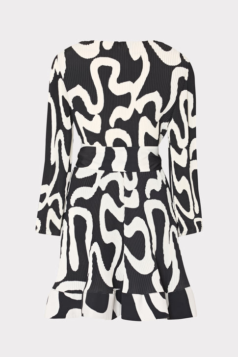 Liv Ink Swirl Pleated Dress Black/White Image 5 of 5