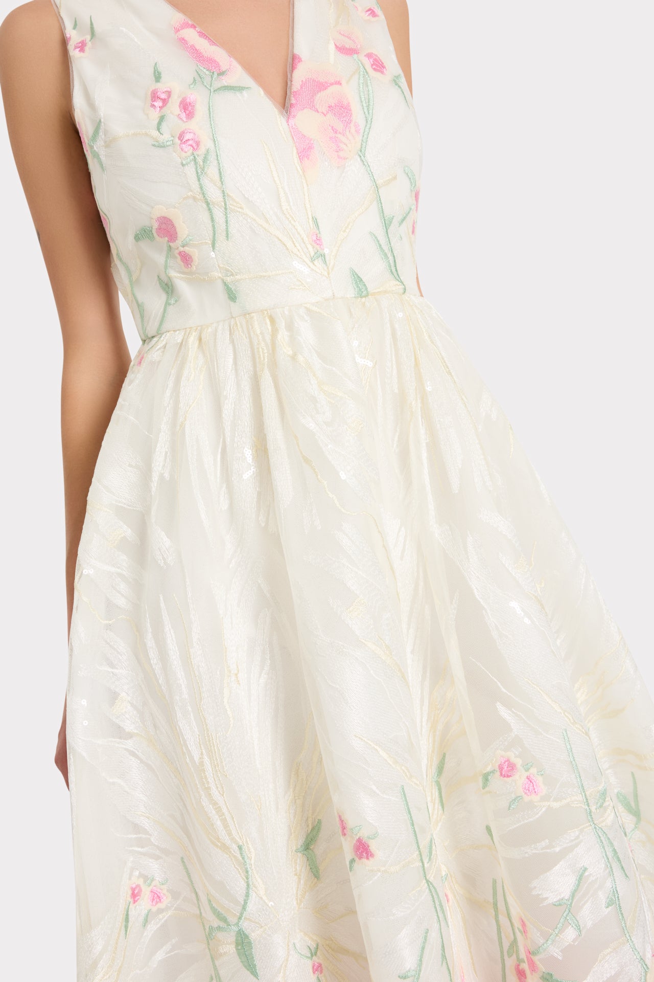 milly cocktail dress sale Milly Tahlia Floral Sequined Flounce Cocktail Dress