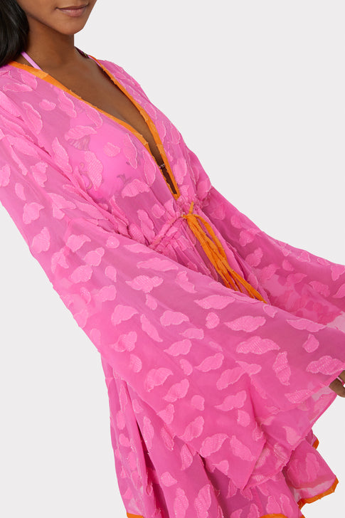 Olympia Lurex Jacquard Dress Pink/Tangerine Image 3 of 4