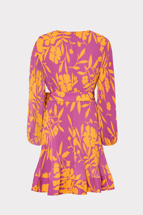 Liv Marigold Aroma Pleated Dress Pink Multi Image 4 of 4
