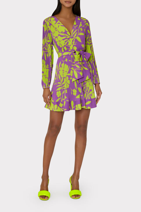 Liv Marigold Aroma Pleated Dress Purple Multi Image 2 of 4