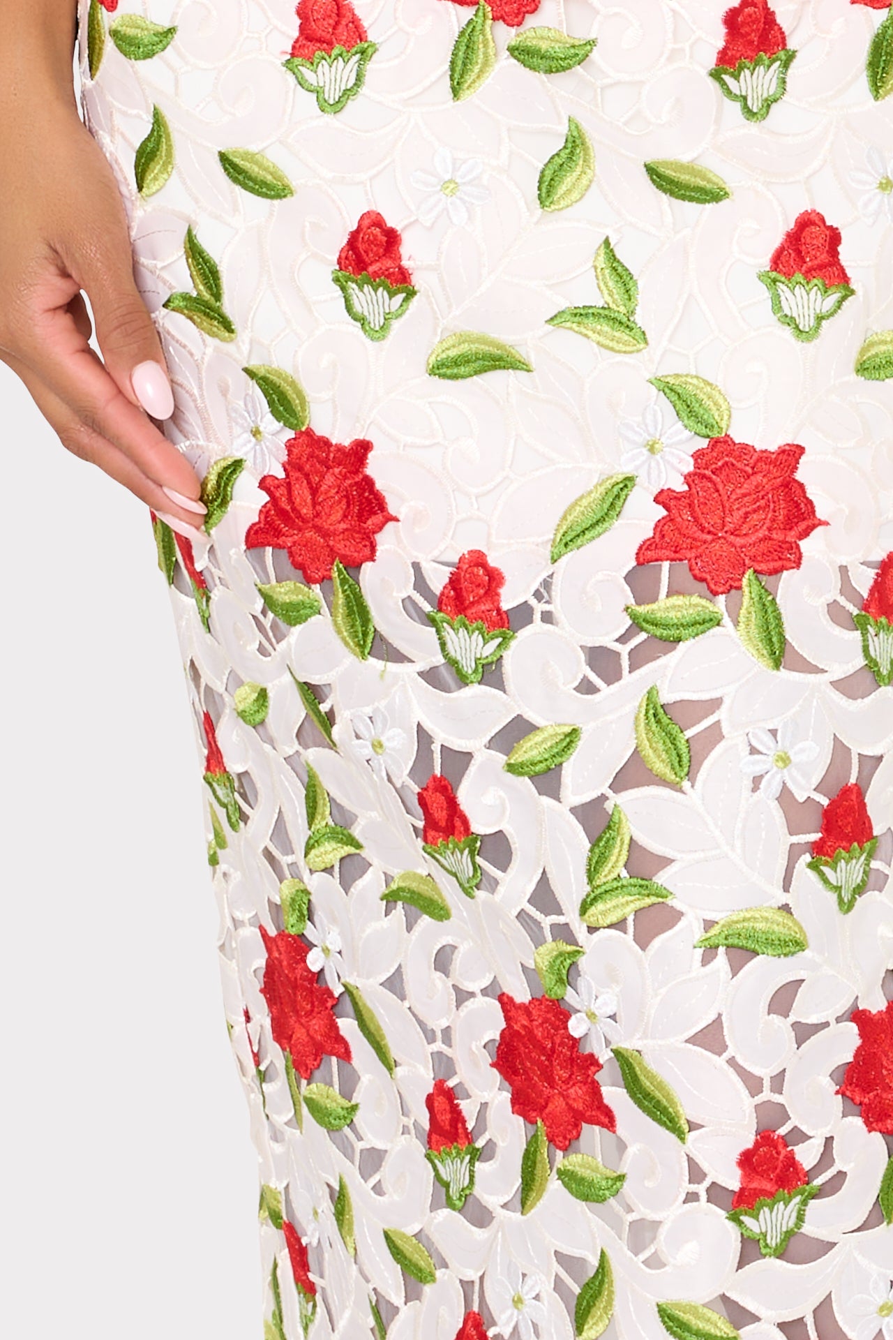Milly Kait Rose Embroidered Lace Midi Dress 8 Milly Kait Rose Embroidered Lace Midi Dress 8