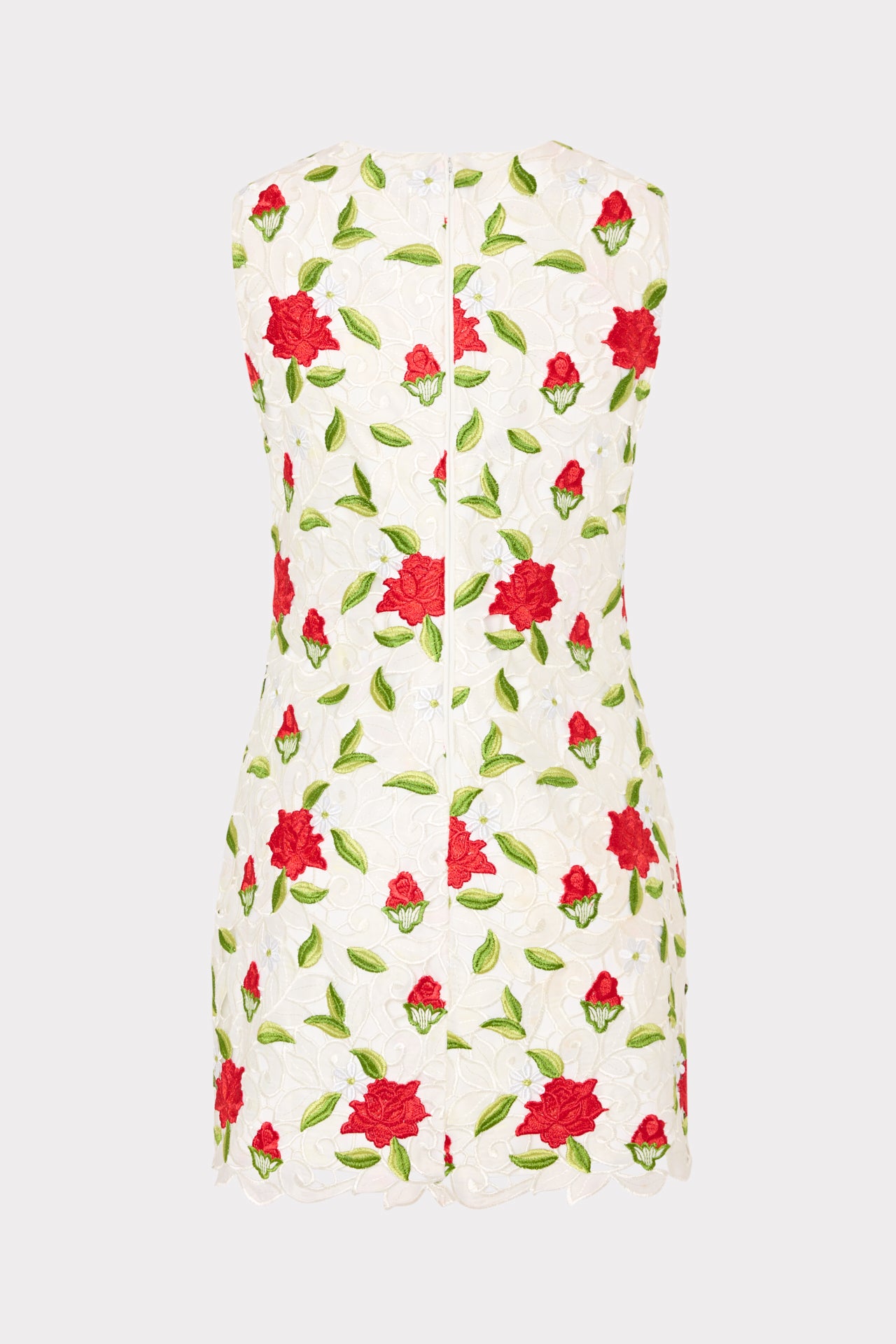 Ivette Rose Embroidered Mini Dress in White/Red/Green | MILLY Ivette Rose Embroidered Mini Dress in White/Red/Green | MILLY