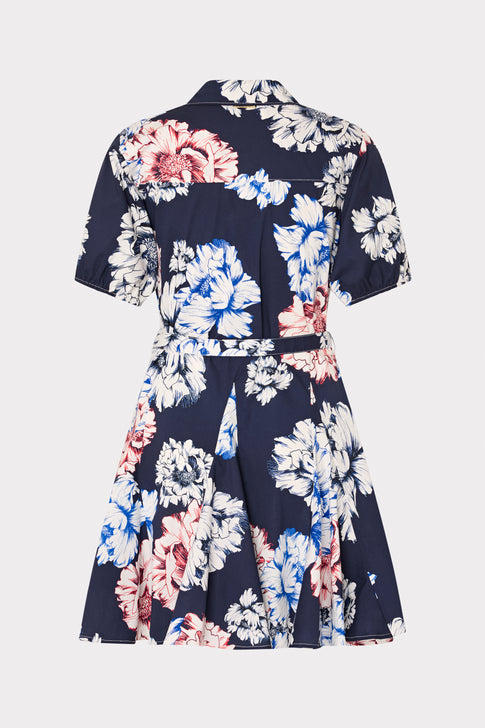 Juni Printed Poplin Mini Dress Navy Multi Image 5 of 5