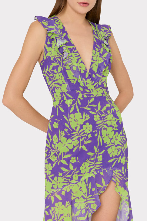 Nanci Marigold Aroma Ruffle Dress Purple Multi Image 3 of 4