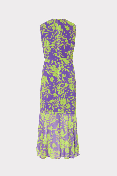 Nanci Marigold Aroma Ruffle Dress Purple Multi Image 4 of 4