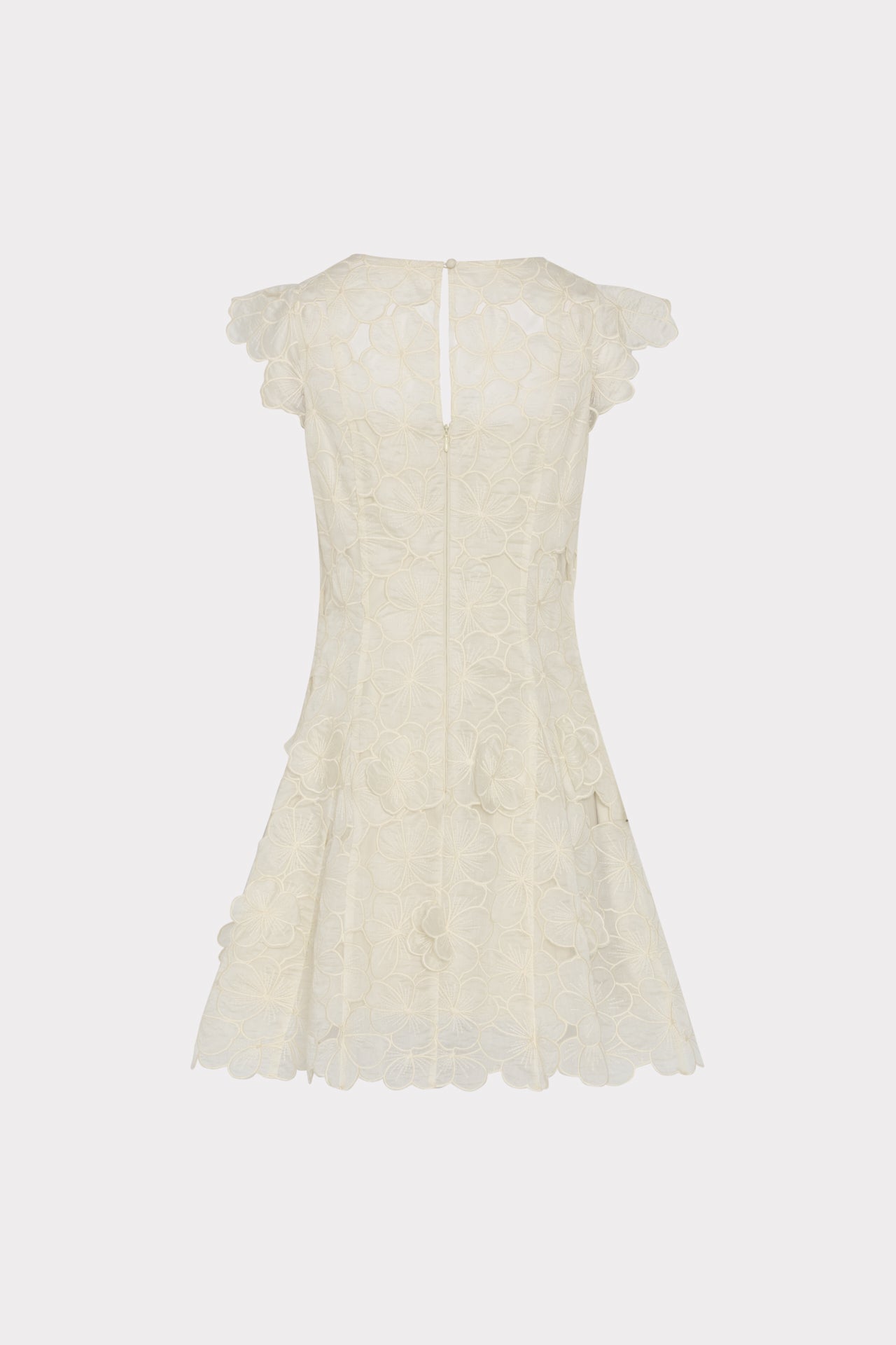 knee length dresses for ladies Myla Embroidered Mini Dress in Ecru