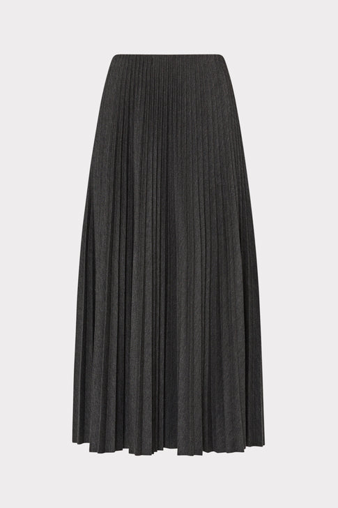 Pleated Midi Skirt Grey Image 1 of 4