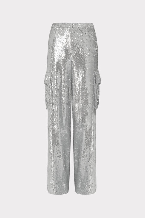 Saison Sequins Cargo Pants Silver Image 1 of 4